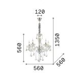 IDEAL LUX 034713 | Tiepolo Ideal Lux csillár lámpa - TIEPOLO SP5 - 5x E14 króm, átlátszó
