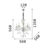 IDEAL LUX 034720 | Tiepolo Ideal Lux csillár lámpa - TIEPOLO SP8 - 8x E14 króm, átlátszó