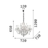 IDEAL LUX 035604 | Florian Ideal Lux csillár lámpa - FLORIAN SP12 CROMO - 12x E14 króm, átlátszó