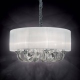 IDEAL LUX 035826 | Swan-IL Ideal Lux csillár lámpa - SWAN SP6 BIANCO - 6x E14 átlátszó, fehér, króm