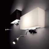 IDEAL LUX 035949 | Hotel-IL Ideal Lux falikar lámpa - HOTEL AP2 BIANCO - kapcsoló 1x E27 + 1x LED 45lm króm, fehér