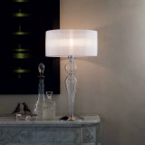 IDEAL LUX 044491 | Duchessa Ideal Lux asztali lámpa - DUCHESSA TL1 BIG - 64cm kapcsoló 1x E27 króm, átlátszó, fehér
