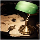 IDEAL LUX 045030 | Lawyer Ideal Lux asztali lámpa - LAWYER TL1 BRUNITO - 38cm kapcsoló 1x E27 antikolt réz, zöld