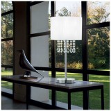 IDEAL LUX 068305 | Opera-IL Ideal Lux asztali lámpa - OPERA TL1 - 52cm kapcsoló 1x E27 króm, fehér, átlátszó