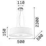 IDEAL LUX 075501 | Hilton-IL Ideal Lux függeszték lámpa - HILTON SP4 ROUND - 4x E27 króm, fehér, savmart