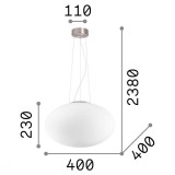 IDEAL LUX 086736 | Candy-IL Ideal Lux függeszték lámpa - CANDY SP1 D40 - 1x E27 szatén nikkel, savmart