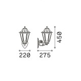 IDEAL LUX 101491 | Anna-IL Ideal Lux falikar lámpa - ANNA AP1 BIG NERO - UV álló műanyag 1x E27 IP44 UV fekete, átlátszó