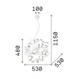 IDEAL LUX 101613 | Vortex Ideal Lux függeszték lámpa - VORTEX SP6 ARGENTO - 6x E14 fehér, opál, ezüst