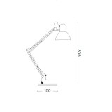IDEAL LUX 108117 | Kelly-IL Ideal Lux satus lámpa - KELLY TL1 BIANCO - kapcsoló elforgatható alkatrészek, állítható magasság 1x E27 fehér, fekete, króm