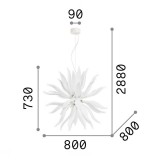 IDEAL LUX 112268 | Leaves-IL Ideal Lux függeszték lámpa - LEAVES SP12 - rövidíthető vezeték 12x G9 3600lm 3000K fehér