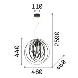 IDEAL LUX 114262 | Disco-IL Ideal Lux függeszték lámpa - DISCO SP1 NERO - elforgatható alkatrészek 1x E27 matt fekete