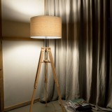 IDEAL LUX 137827 | Klimt Ideal Lux álló lámpa - KLIMT PT1 - 161cm kapcsoló 1x E27 fa., vászon, króm