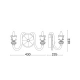 IDEAL LUX 140599 | Strauss Ideal Lux falikar lámpa - STRAUSS AP2 - 2x E14 rózsaarany, átlátszó, borostyán