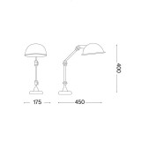 IDEAL LUX 145204 | Truman-IL Ideal Lux asztali lámpa - TRUMAN TL1 GRIGIO - 73cm kapcsoló elforgatható alkatrészek 1x E27 matt szürke, fehér, sárgaréz