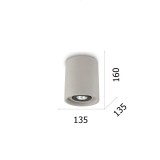 IDEAL LUX 150437 | Oak-IL Ideal Lux mennyezeti lámpa - OAK PL1 ROUND CEMENTO - elforgatható fényforrás 1x GU10 szürke