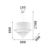 IDEAL LUX 165011 | Opera-IL Ideal Lux függeszték lámpa - OPERA SP10 - 10x E27 króm, fehér, átlátszó