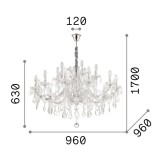 IDEAL LUX 167268 | Napoleon-IL Ideal Lux csillár lámpa - NAPOLEON SP16 CROMO - 18x E14 króm, átlátszó