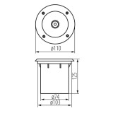 KANLUX 18194 | Moro Kanlux beépíthető lámpa kerek Ø110mm 1x GU10 IP67 IK08 nemesacél, rozsdamentes acél, átlátszó