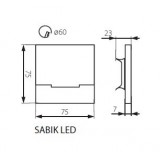 KANLUX 23108 | Kanlux-Sabik Kanlux beépíthető lámpa négyzet 75x75mm 1x LED 13lm 3000K nemesacél, rozsdamentes acél, átlátszó