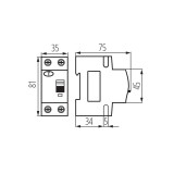 KANLUX 23211 | Kanlux áramvédő kapcsoló (FI relé) + túláramvédő 25A DIN35 modul, 2P B A - AC világosszürke, fekete, sárga