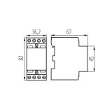 KANLUX 23247 | Kanlux kapcsoló relé DIN35 modul - 2, 25A/8,5A - 31 világosszürke