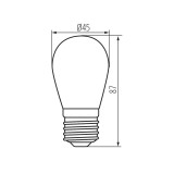 KANLUX 26048 | E27 0,9W Kanlux Edison ST45 LED fényforrás filament - GREEN 75lm 220° IK04