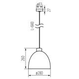 KANLUX 27001 | Ogiva Kanlux függeszték lámpa kerek 1x E27 szürke