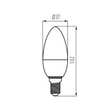 KANLUX 27294 | E14 5,5W -> 40W Kanlux gyertya C37 LED fényforrás IQ-LED SAFE light 470lm 2700K 280° CRI>80