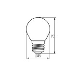KANLUX 29630 | E27 4,5W -> 40W Kanlux kis gömb G45 LED fényforrás filament 470lm 2700K 320° CRI>80