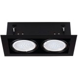 KANLUX 32932 | Mateo Kanlux beépíthető - mélysugárzó lámpa téglalap elforgatható fényforrás 335x195mm 2x GU10 / ES111 fekete