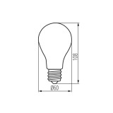 KANLUX 35271 | E27 3,8W -> 60W Kanlux normál A60 LED fényforrás filament 806lm 4000K 320° CRI>80
