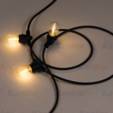 KANLUX 35754 | GRL Kanlux dekor lámpa vezetékkel, villásdugóval elátott 10x E27 IP44 fekete