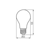 KANLUX 37240 | E27 11W -> 100W Kanlux normál A60 LED fényforrás filament 1520lm 2700K szabályozható fényerő 320° CRI>80
