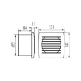 KANLUX 70973 | Kanlux csőventilátor Ø100 100m3/h téglalap zsaluzat nélkül, hőbiztosíték IP24 UV ezüst