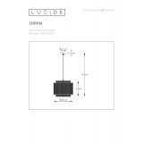 LUCIDE 02404/01/30 | Orrin Lucide függeszték lámpa rövidíthető vezeték 1x E27 fekete, barna