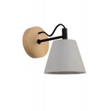 LUCIDE 03213/01/41 | Possio Lucide falikar lámpa 1x E14 szürke, fekete, fa.