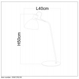 LUCIDE 03617/01/30 | Shadi Lucide asztali lámpa 50cm kapcsoló elforgatható alkatrészek 1x E14 fekete, fehér