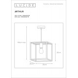 LUCIDE 08424/01/30 | Arthur-LU Lucide függeszték lámpa rövidíthető vezeték 1x E27 fekete, vörösréz