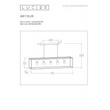LUCIDE 08424/05/30 | Arthur-LU Lucide függeszték lámpa rövidíthető vezeték 5x E27 fekete, vörösréz