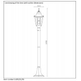 LUCIDE 11835/01/30 | Tireno Lucide álló lámpa 120cm 1x E27 IP44 fekete, átlátszó