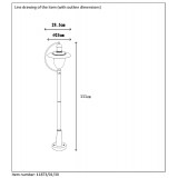 LUCIDE 11873/01/30 | ArubaL Lucide álló lámpa 111cm 1x E27 IP44 fekete, opál
