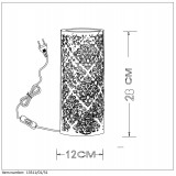 LUCIDE 13511/01/31 | Kant Lucide asztali lámpa 28cm vezeték kapcsoló 1x E14 fehér
