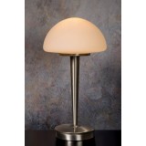 LUCIDE 17553/01/12 | Touch Lucide asztali lámpa 42cm érintőkapcsoló 1x E14 szatén króm, opál