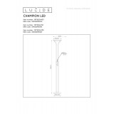 LUCIDE 19792/24/03 | ChampionL Lucide álló lámpa 180cm 2x fényerőszabályzós kapcsoló flexibilis 1x LED 1600lm + 1x LED 230lm 3000K bronz