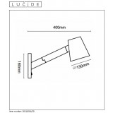 LUCIDE 20210/01/30 | Mizuko Lucide falikar lámpa kapcsoló elforgatható alkatrészek 1x E14 fekete, fehér