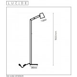 LUCIDE 20710/01/30 | Mizuko Lucide álló lámpa 150cm kapcsoló elforgatható alkatrészek 1x E14 fekete, fehér