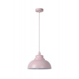 LUCIDE 34400/29/66 | IslaL Lucide függeszték lámpa rövidíthető vezeték 1x E14 halvány rózsaszín, fehér