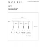 LUCIDE 35410/04/30 | Gipsy-LU Lucide függeszték lámpa festhető 4x E27 fekete