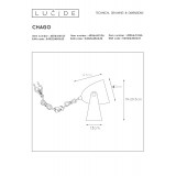 LUCIDE 45564/01/31 | Chago Lucide asztali lámpa 20,5cm vezeték kapcsoló 1x E14 fehér
