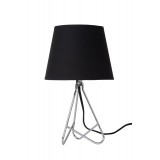LUCIDE 47500/81/11 | Gitta Lucide asztali lámpa 29cm vezeték kapcsoló 1x E14 króm, fekete